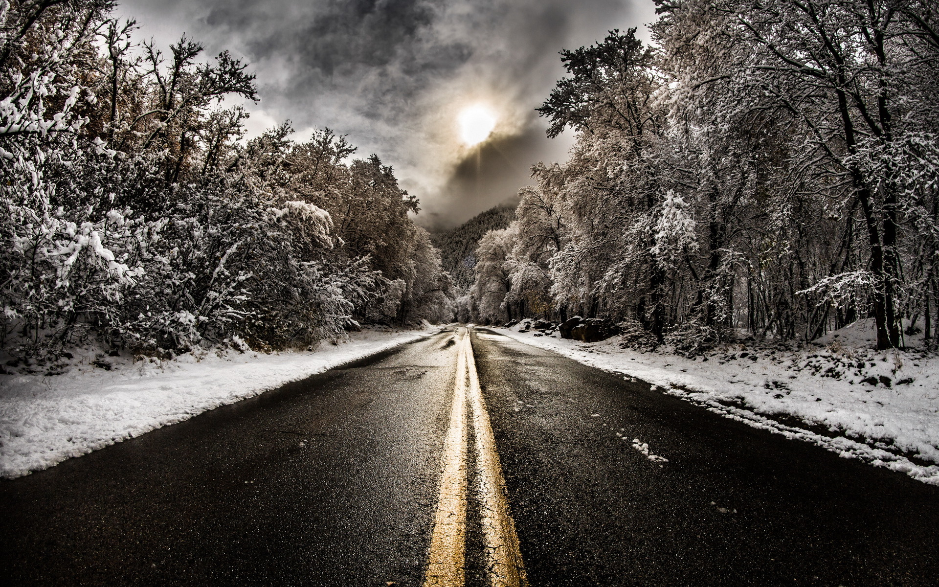 도로 hd 벽지,눈,겨울,자연,하늘,자연 경관