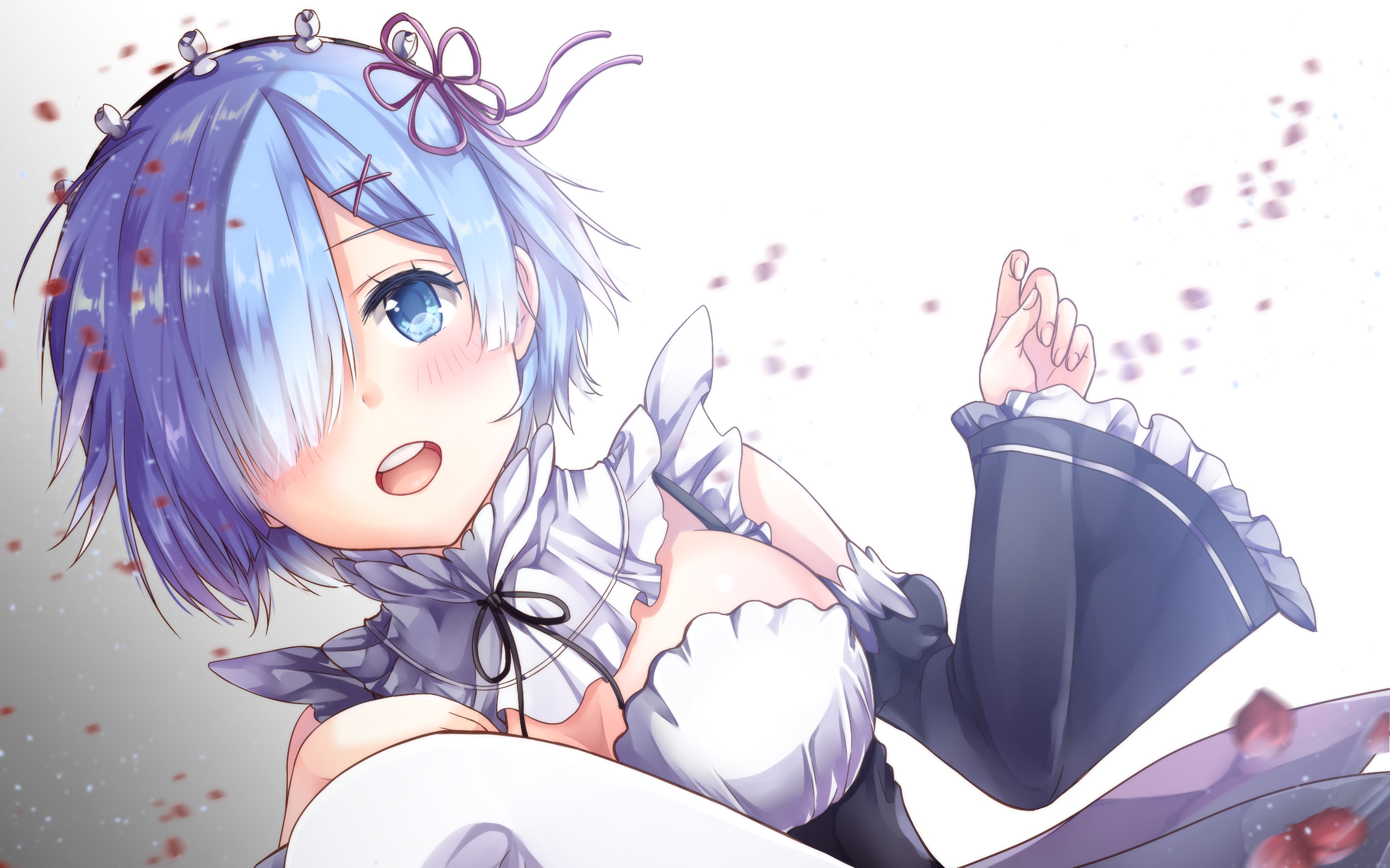 rem re zero wallpaper,cartoon,anime,cg artwork,long hair,hime cut