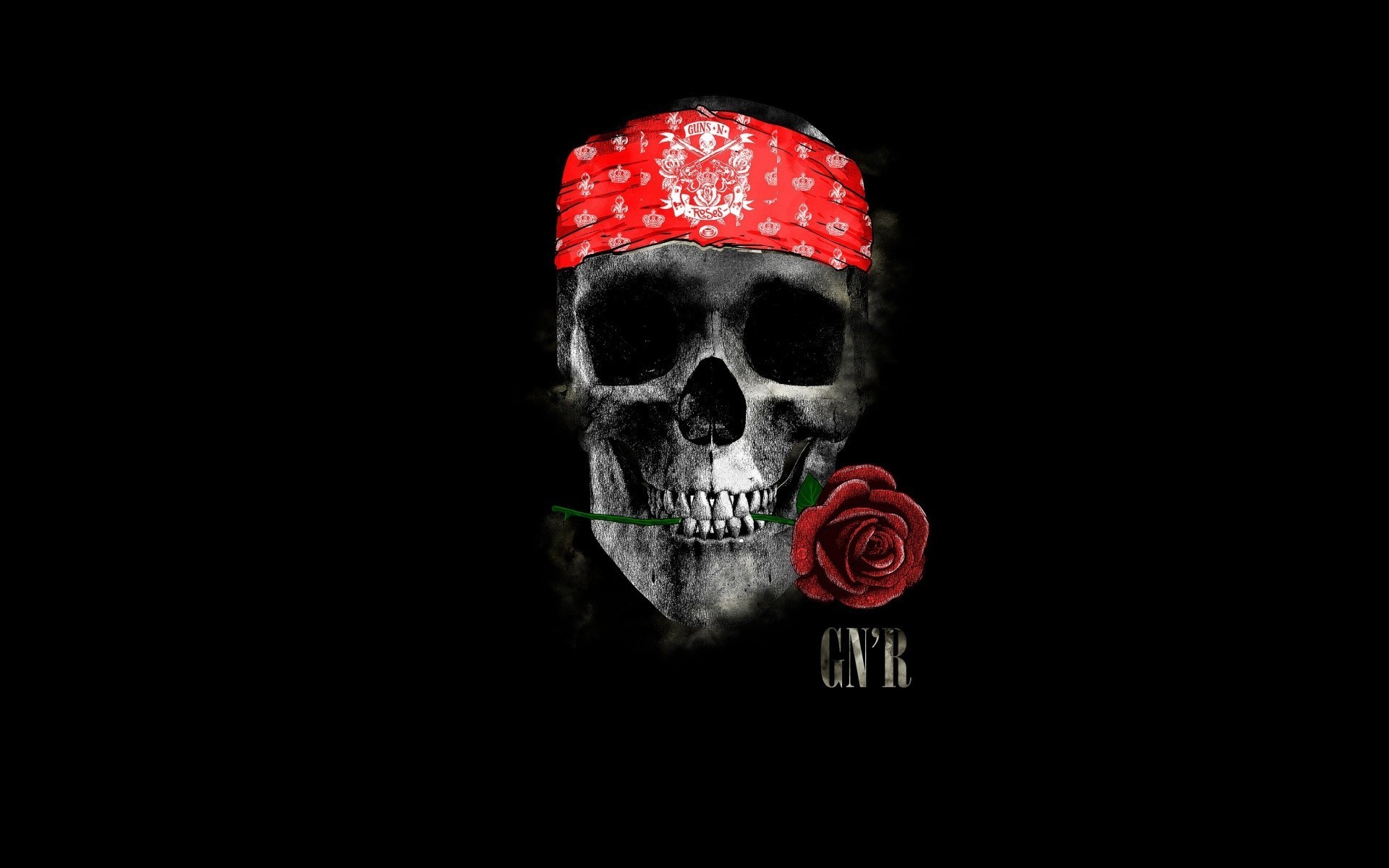 fond d'écran pistolets et roses,crâne,os,rouge,tête,police de caractère
