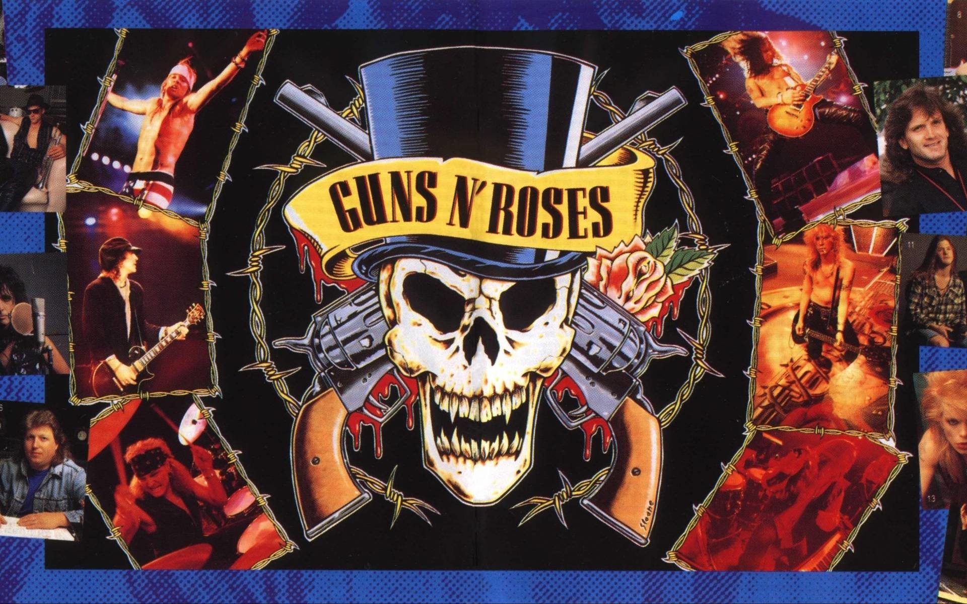 guns and roses wallpaper,poster,album cover,fiction,fictional character,skull