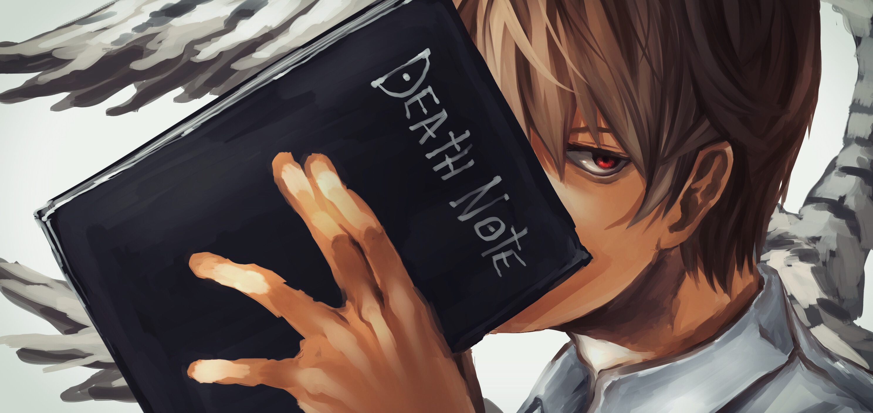 light yagami wallpaper,skin,forehead,hand,anime,black hair