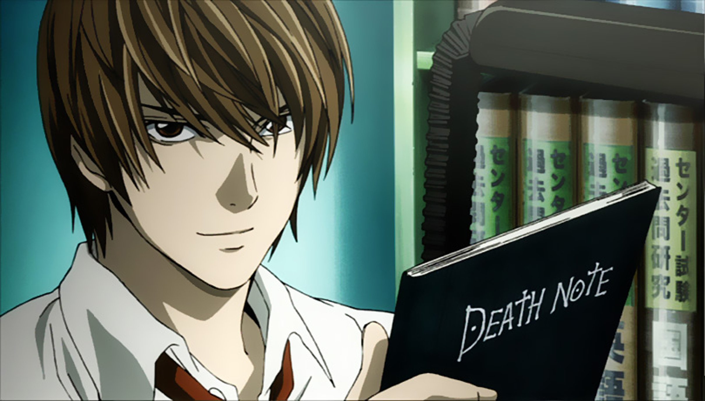 light yagami wallpaper,hair,green,anime,cartoon,hairstyle