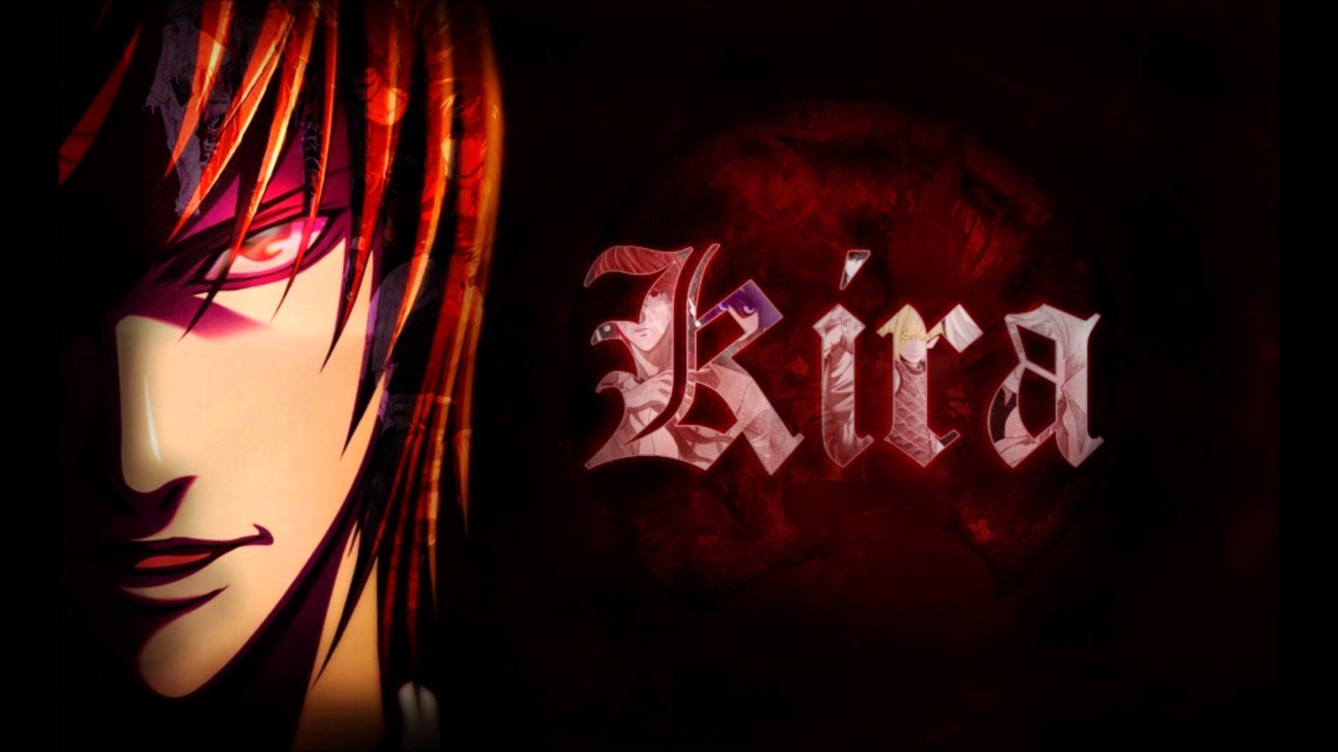 light yagami wallpaper,red,text,darkness,cg artwork,font