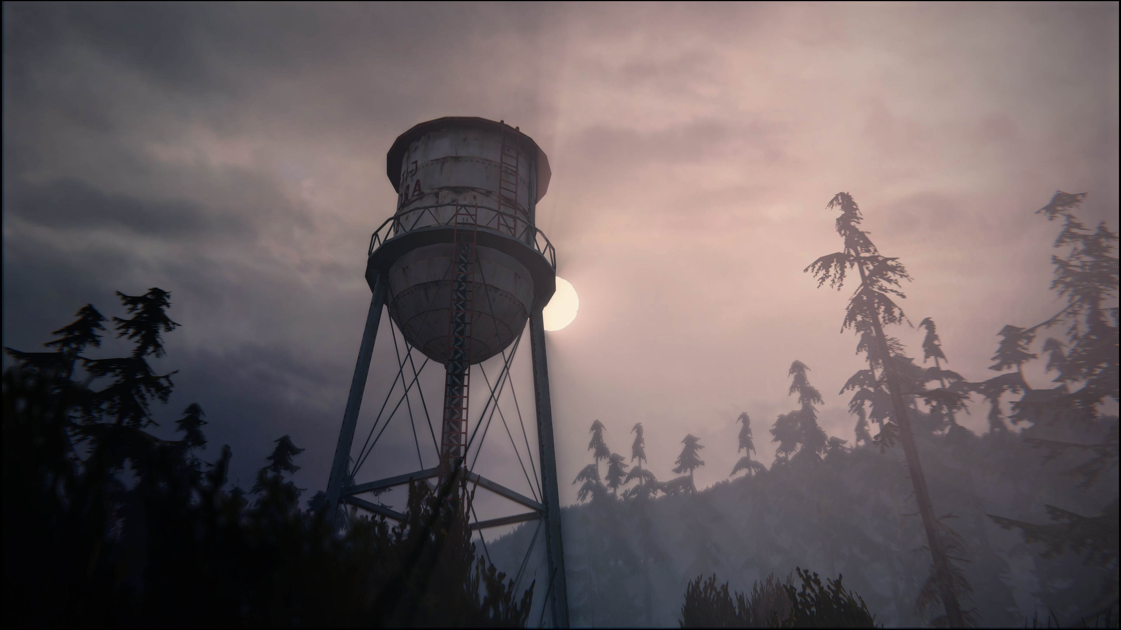 life is strange wallpaper,sky,atmospheric phenomenon,water tower,atmosphere,cloud