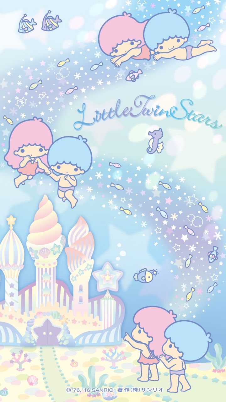 little twin stars wallpaper,cartoon,text,illustration,sky,clip art