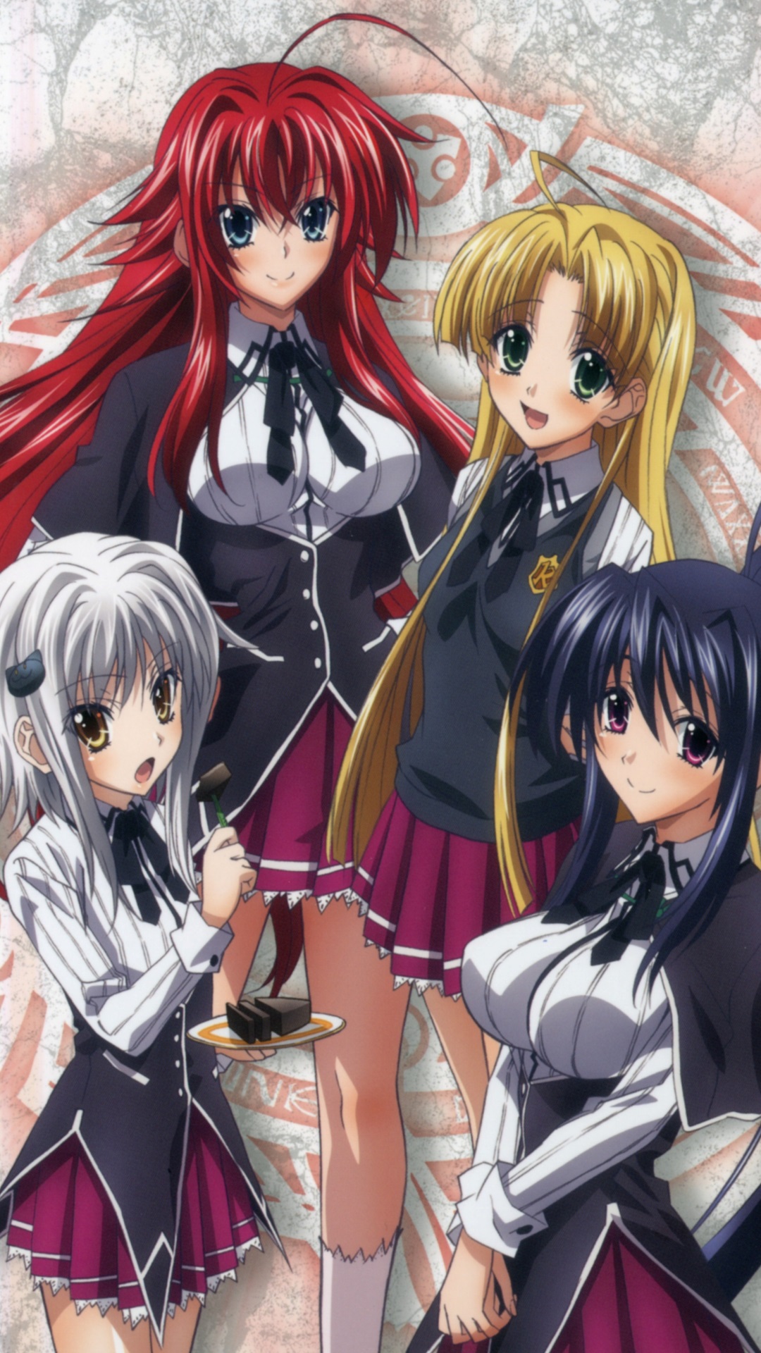 highschool dxd wallpaper,anime,cartoon,cg artwork,hair coloring,long hair