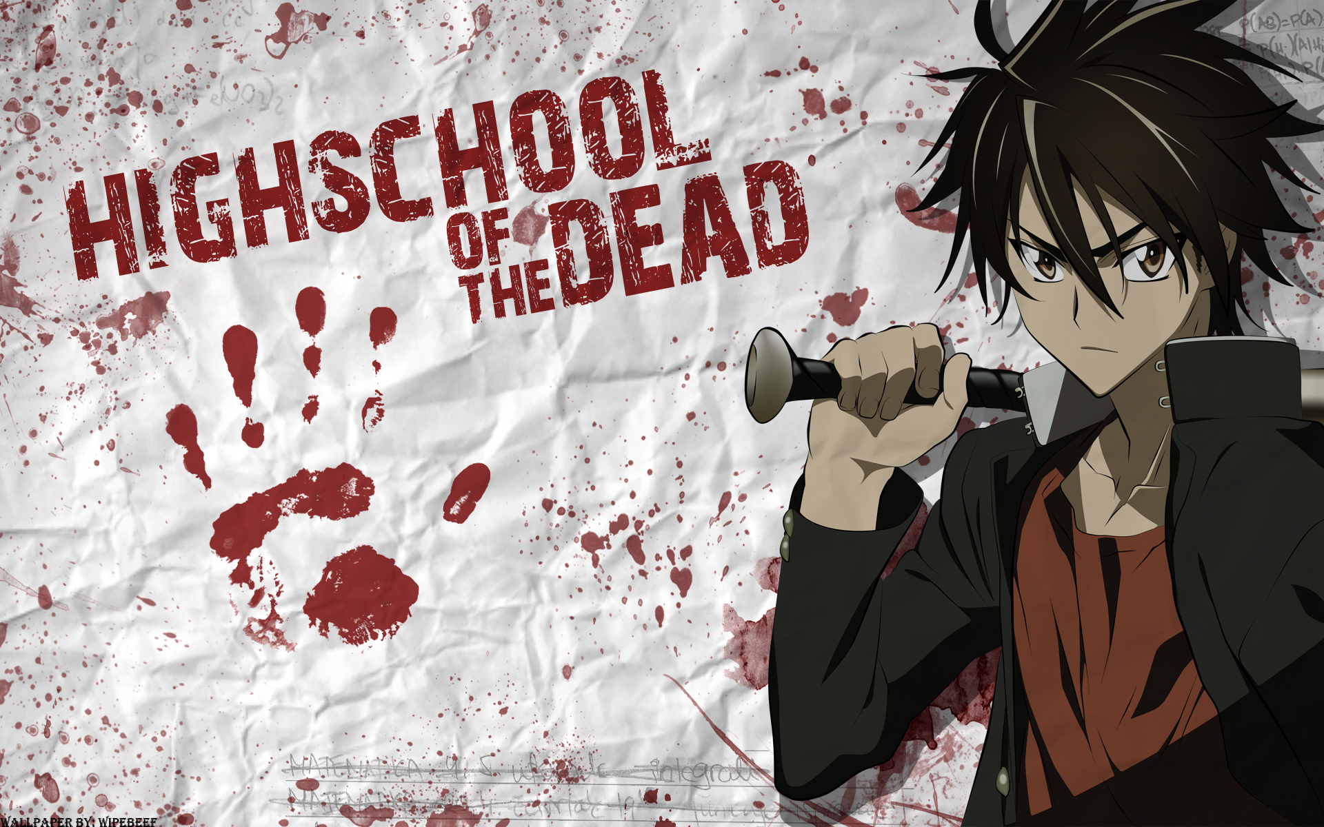 highschool der toten tapete,anime,karikatur,schwarzes haar,kunstwerk,illustration