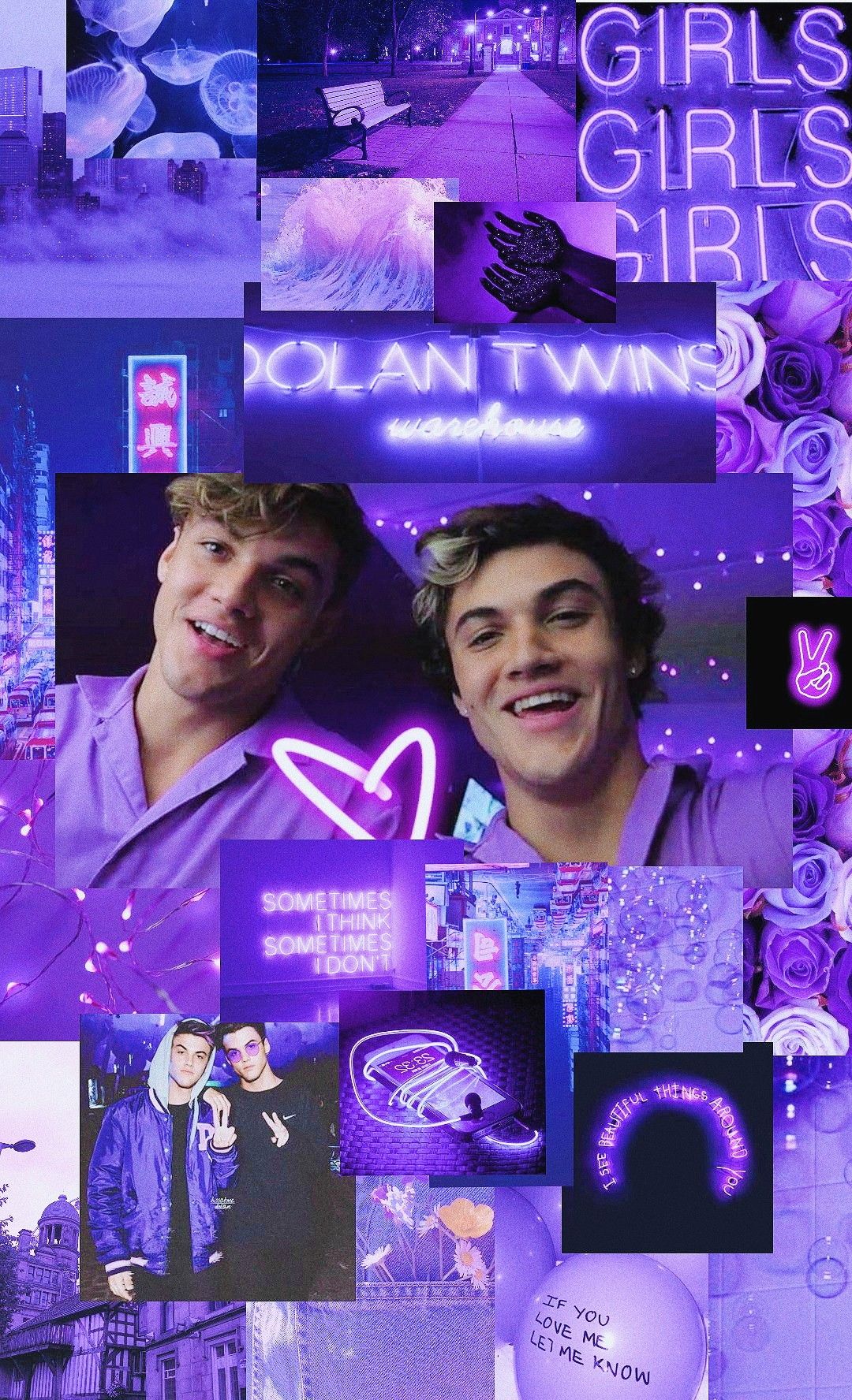 dolan twins wallpaper,violett,lila,elektrisches blau,poster,grafikdesign