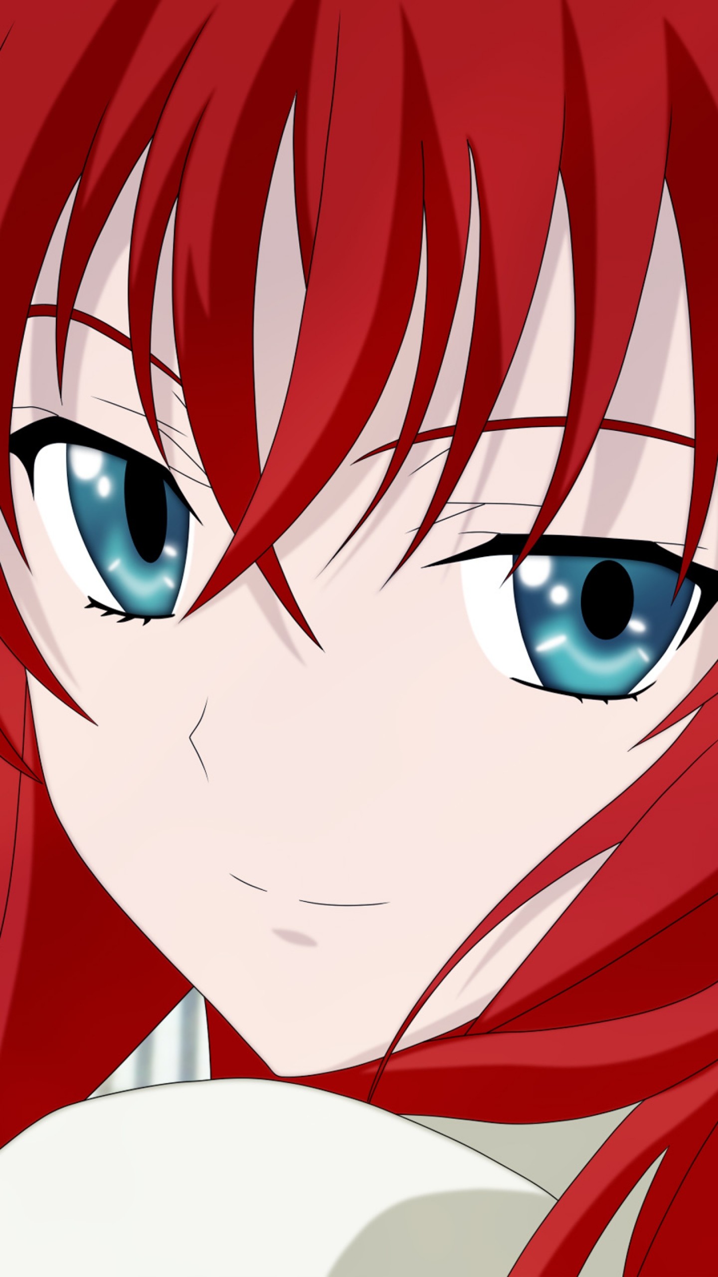 fond d'écran rias gremory,visage,dessin animé,rouge,cheveux,blanc